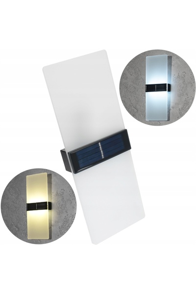 NO BRAND Lampă solară de perete, LED acrilic, de exterior, cu senzor de lumin...