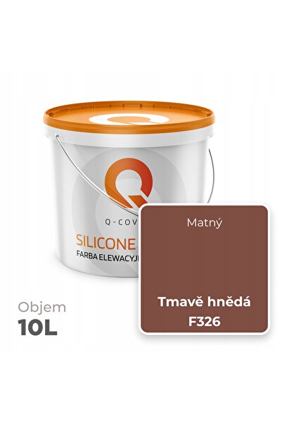 NO BRAND Vopsea siliconică pentru fațade, culoare maro închis F326, 10L