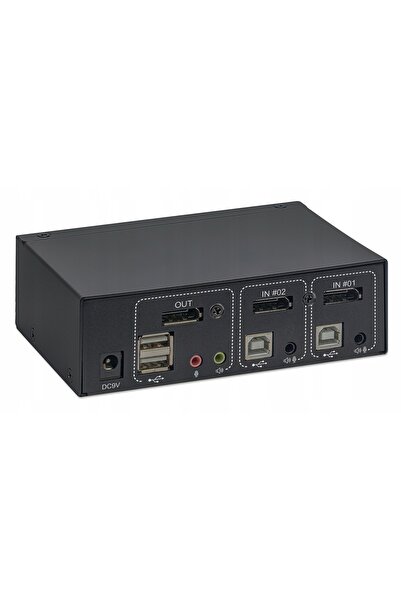 MANHATTAN 153546 Switch KVM DisplayPort USB 2x1 4K 60Hz
