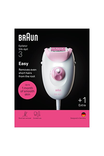 Braun Epilator Silk-epil 3 3-202 Bikini Nogi Alb-Roz