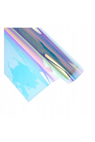 NO BRAND Folie decorativă pentru geamuri 60x600 cm RAINBOW BLUE Curcubeu alba...