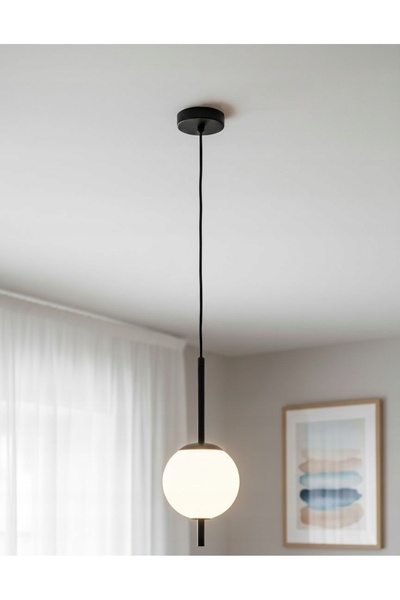 NO BRAND Lampă suspendată Zwis Alfa Diora 61497 Abajur bilă albă Negru Alb