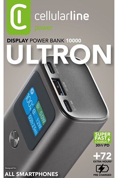 NO BRAND Powerbank CELLULARLINE Ultron 10000 mAh 30W Antracit