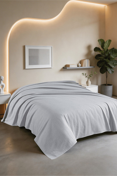 Menderes Home Pamučna kolekcija Jednostruki pike sivi 150x220 cm