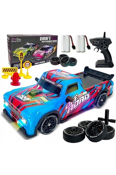 NO BRAND Mașină RC de drift cu telecomandă, 2 baterii, LED, off-road, de curse