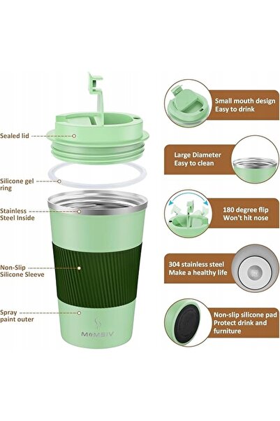 NO BRAND CANA TERMICĂ 380ML ANTIALUNECARE PENTRU CAFEA LA PENTRU-DEPLASARE CA...