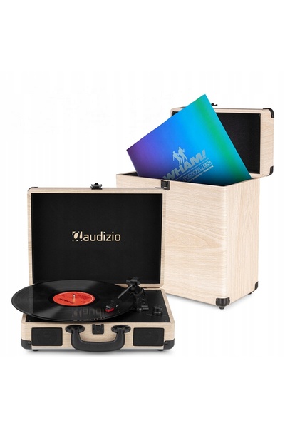NO BRAND Carcasă pentru discuri de vinil 30-35 bucăți Audizio lemn deschis