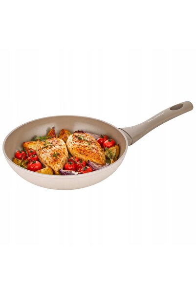 FLORINA SET DE TIGĂNĂI CU CAPAC Tigaie Tradiționale 20cm 24cm 28cm Bej +CAPAC
