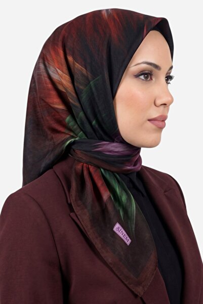 hadiora Women's Bitter Brown Brush Pattern Ready-To-Wear Cotton Muslin Hijab