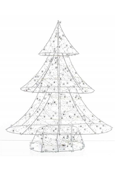 NO BRAND Ornament de brad LED argintiu 40x33x8