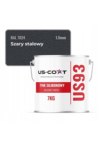 NO BRAND Vopsea siliconică gri oțel RAL7024 7KG BARANEK granulație 1.5mm