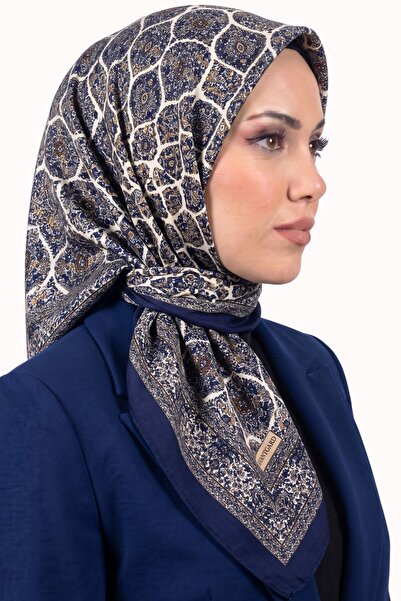 hadiora Women's Navy Blue Authentic Tile Patterned Stitched Writing Cotton Ch...
