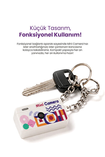 Pikas Joyplus Mini Anahtarlık Dijital Fotoğraf Makinesi Retro Filtreli Mini Video Kamera M9