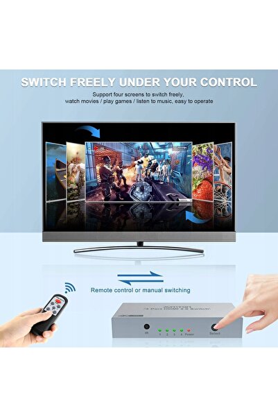 NO BRAND COMUTATOR HDMI 2.0 4x1, UHD 4K, HDCP, HDR