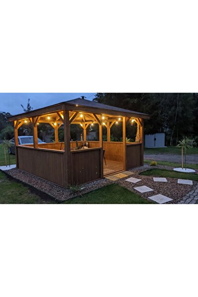 NO BRAND Ghirlandă luminoasă LED de exterior, impermeabilă, 15m+16x 1W, pentr...