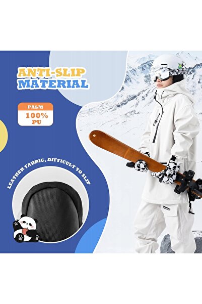 NO BRAND QUNATURE S349 16410048003 L mănuși de schi călduroase pentru copii c...