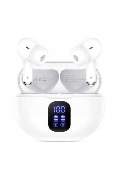 NO BRAND TECH-PROTECT Căști wireless TWS PRO G2 intraauriculare albe