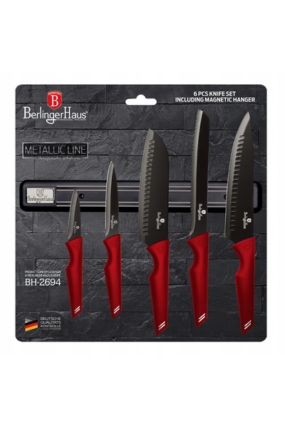 Berlinger Haus Set complet de cuțite 6el KNIVES de bucătărie din oțel ROȘU as...