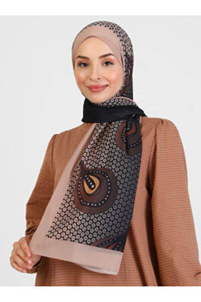 Differenza شال بنقشة ريترو - أسود