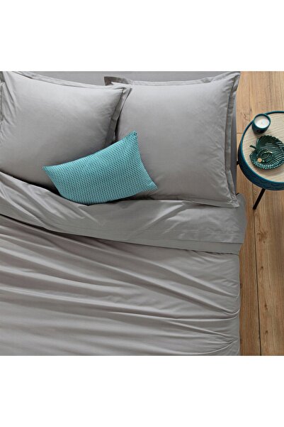 Atmosphera Cearșaf de pat din bumbac gri cu elastic 160x200 cm