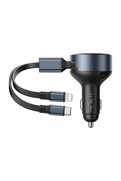 NO BRAND VENTION ÎNCĂRCĂTOR AUTO USB-C 30W PENTRU APPLE PENTRU CABLU LIGHTNING W