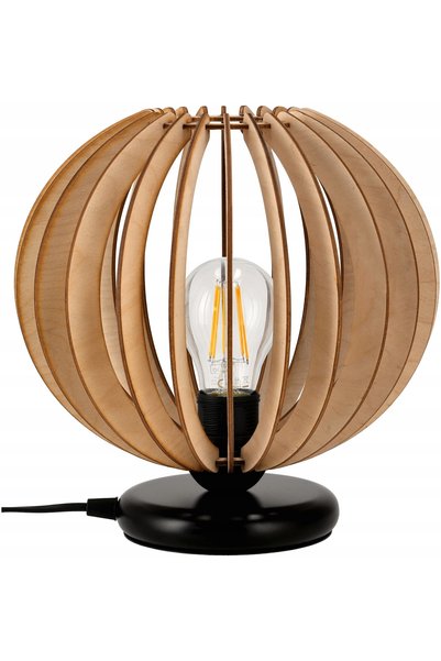 NO BRAND Lampă de birou cu lumină de veghe LED NEAGRĂ 1xE27 1,5m Lemn Pentru ...