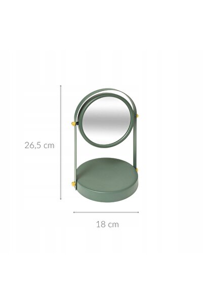 5FIVE Oglindă cosmetică metalică verde cu mărire dublă 18 x 26.5 cm