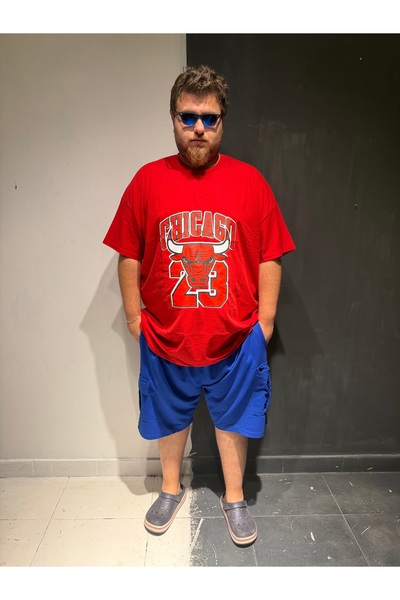 Bas Body FitnessWear Majica velikih dimenzija sa štampom Chicago Bulls, crven...