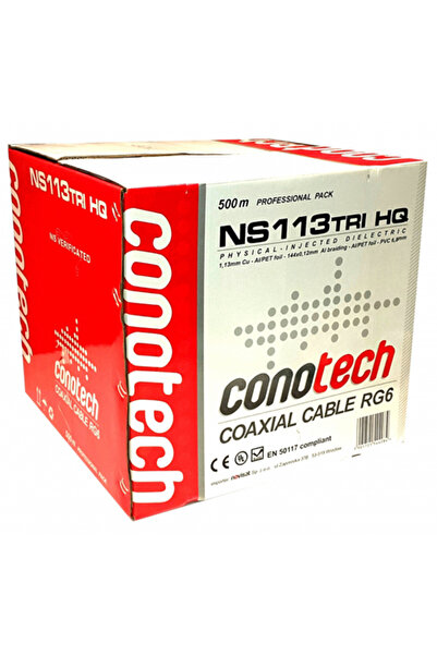 NO BRAND Cablu coaxial RG6 Trishield de 500m pentru antene DVB-T2 și satelit