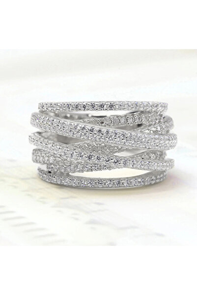 Choice 8 Silver 925 Sterling Silver Classic Vintage Line Wrap Zircon Ring For...
