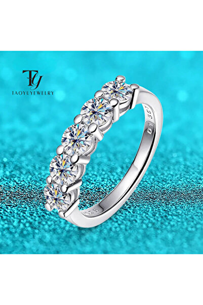 Choice 7 US Size TY White Gold D Color 4mm Moissanite Ring For Women 925 Silv...