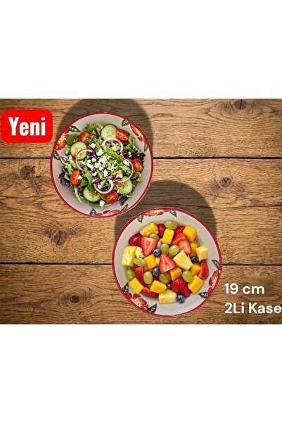 Ganita home Kase Sunum Makarna & Salad Diet Round 19 cm 2 Pieces Gül Model