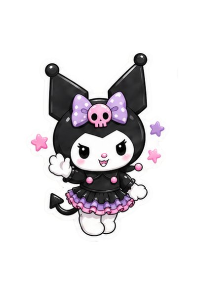GREATOY Kuromi Themed 6-Piece Cake Toothpick Set Happy Birthday Birthday Cake Decoration Children's Party Supplies