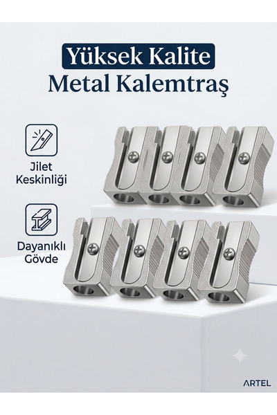 Palet Sanat 8 Adet Metal Kalemtraş