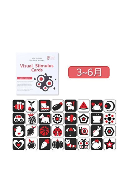 PlayFun Card De Stimulare Vizuala Pentru Bebelusi 3-6 Luni - Jucarie pentru C...