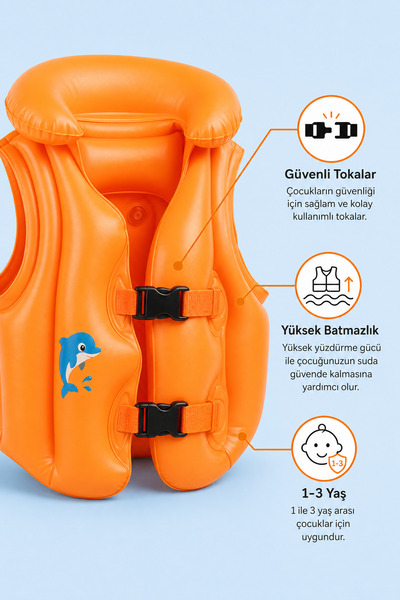 Generic Brand Melek Stationery 🌊 ☀️   Inflatable Swimming Vest for Children ...