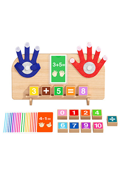 OEM Joc Montessori matematic cu degete și cifre din lemn