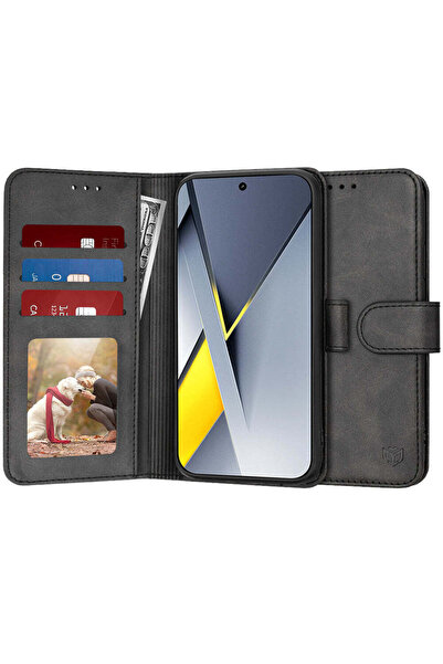 Techsuit Husă pentru Xiaomi POCO F8 Pro, tip agendă, negru - negru