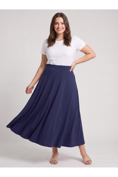 SERAPA Women's High Waist Bell Cut Viscose Maxi Skirt 95% Viscose 5% Elastane...