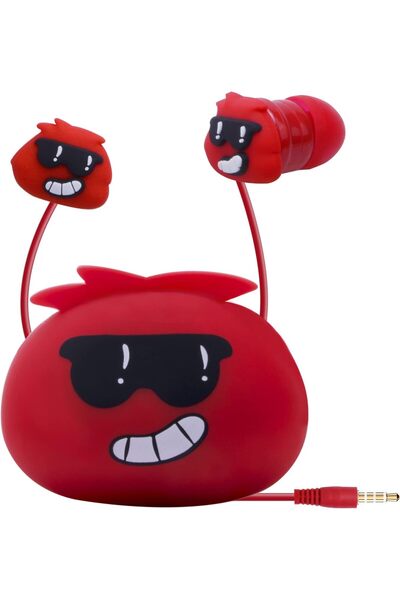 JellieMons Jellie Drops Wired Earphones, Red