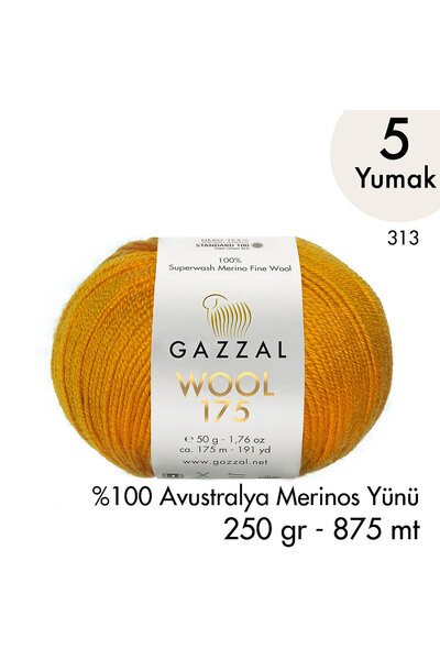 Gazzal Wool 175 313 - Premium 100% Australian Merino Wool - 5 Yards