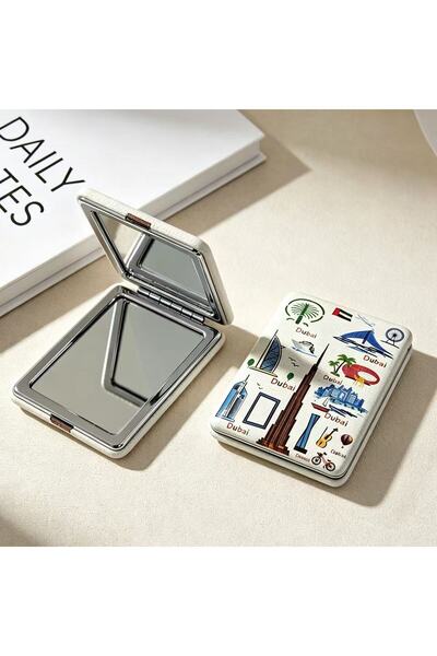 ARIANA Portable Folding Makeup Mirror with Dubai Style Patterns, Double-Sided...