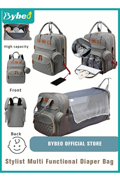 BYBEO Baby Diaper Bag Backpack, Multifunction Diapers Changing Station for Bo...