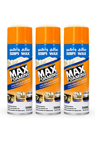 SAFI WAX Combo 3 pcs SFW-80 Max Foaming Multi Purpose Cleaner Spray 500ml For...