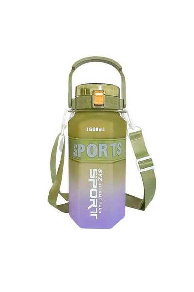 Generic Gradient color Water Bottle 1600ml Cute Gym Water Bottle-Straw, Leak-...