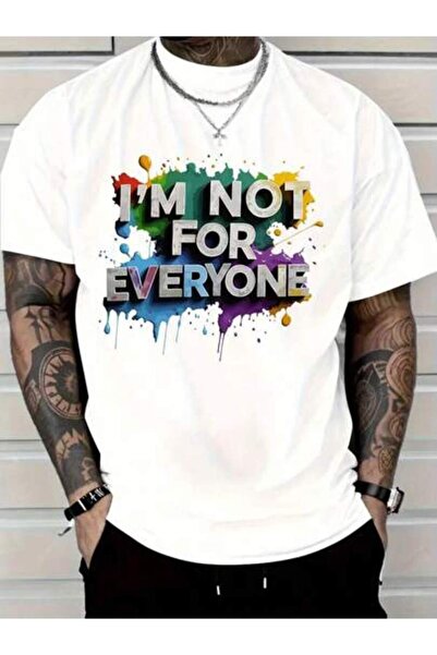 9JY Men's Black T-Shirt With "I'm Not For Everyone" Slogan Print - Bold State...