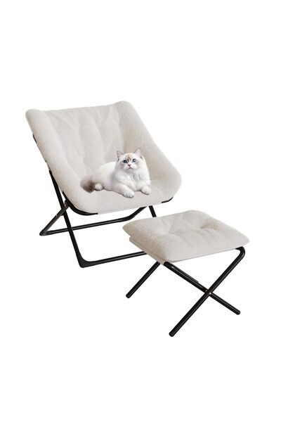 Garvee Square Moon Chair, Iron and Cotton Lazy Chair - Fashionable, Minimalis...