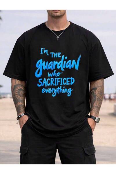 Astogria13 Guardian-Themed Graphic Design Men's Crew Neck-Shirt, Loose Fit,% ...