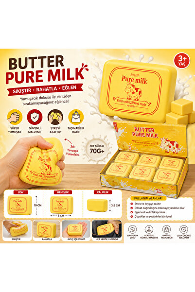Gezinfini Hediyelik Butter Pure Milk Squishy | Tereyağı Görünümlü Yavaş Yükse...