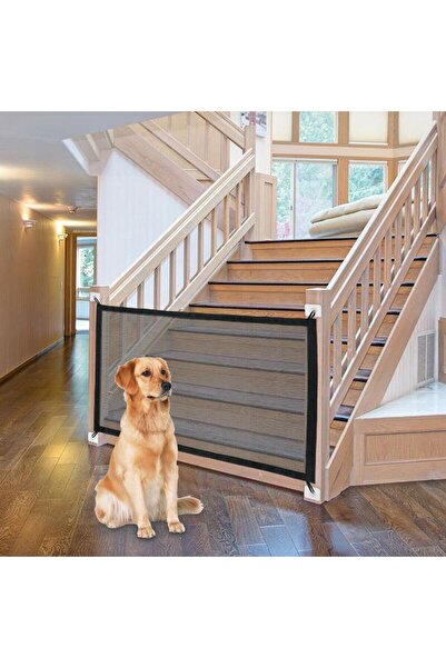 Generic Poartă de siguranță pentru câini, Extensibilă 110-180 cm, Mesh Negru